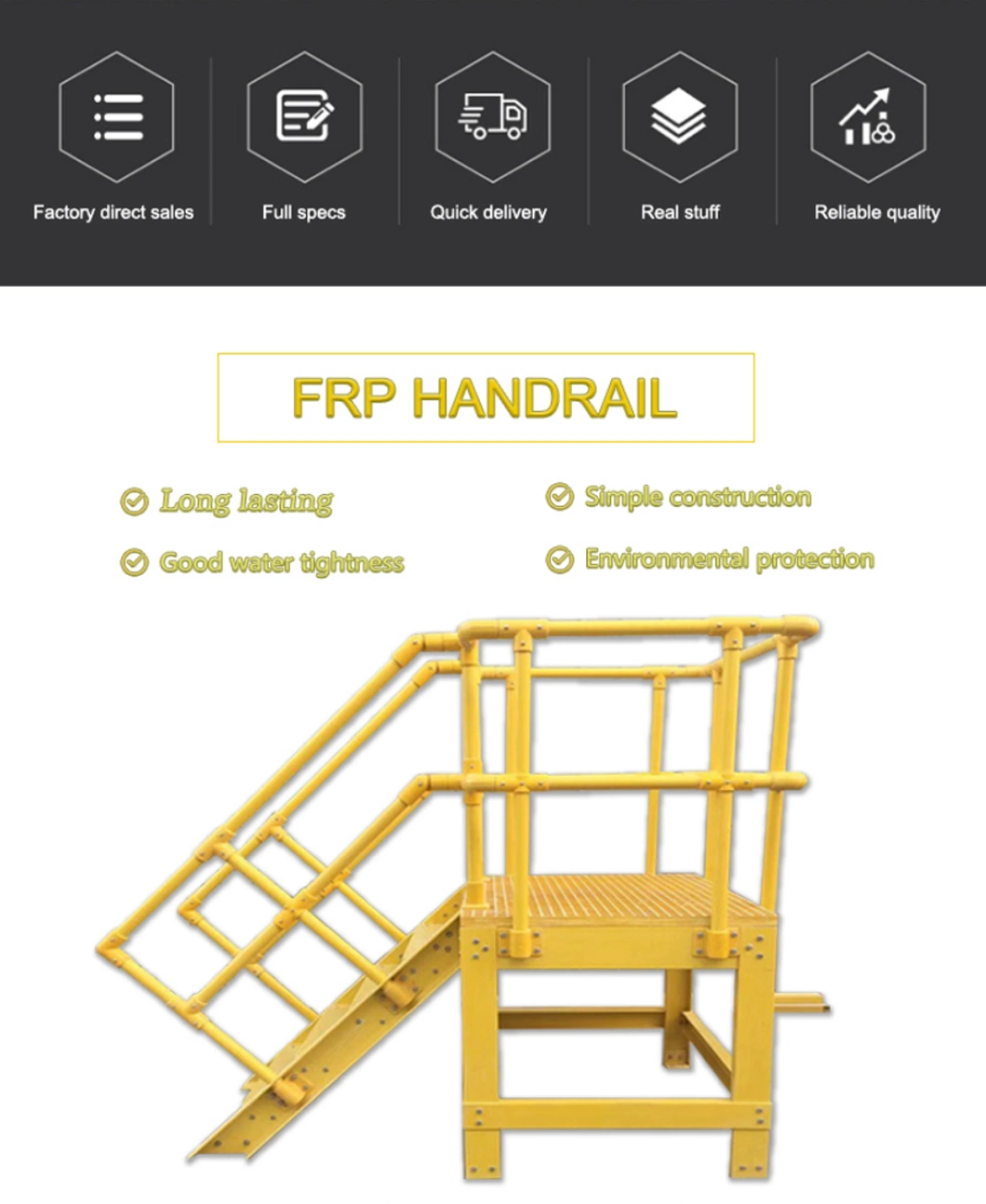 Spare Customizable Pultrusion FRP Fiberglass I-Beam for 35mm, 15mm, 5mm Thickness